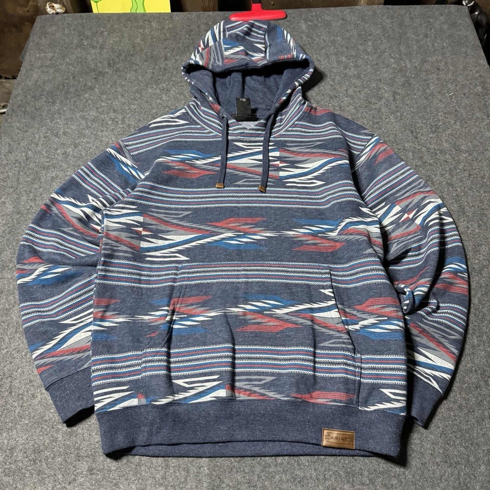 Ariat Chimayo Collection Pullover‎ Hoodie Southwestern Aztec Print Mens Small